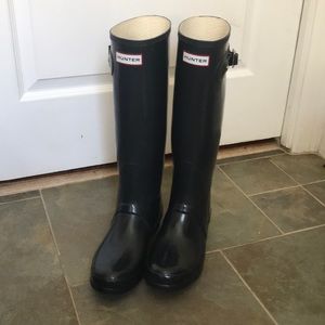 Tall Navy Hunter Rain Boots